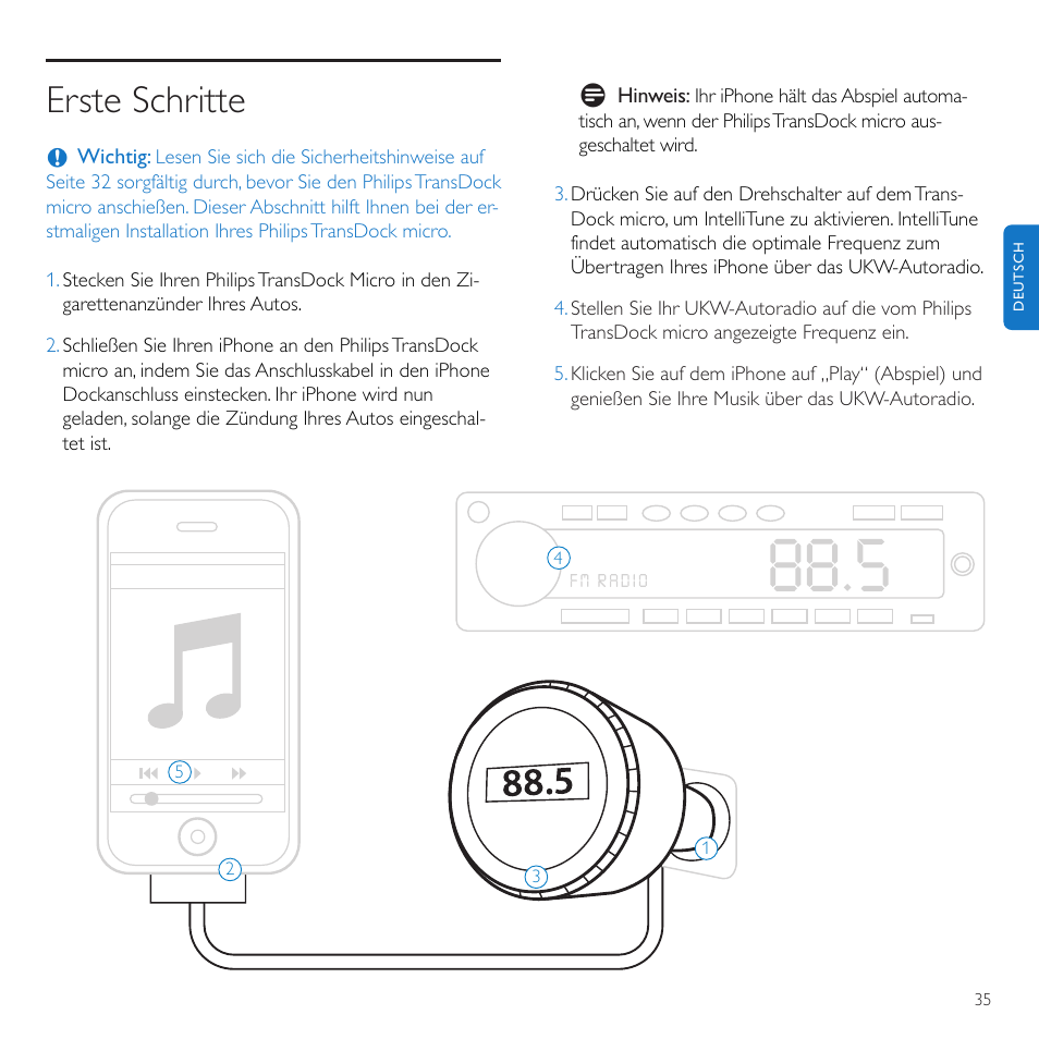 Erste schritte | Philips TransDock micro User Manual | Page 35 / 212