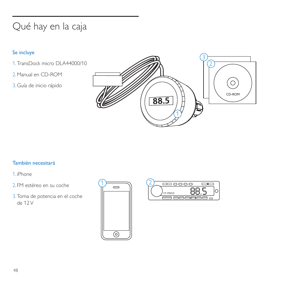 Qué hay en la caja | Philips TransDock micro User Manual | Page 48 / 212