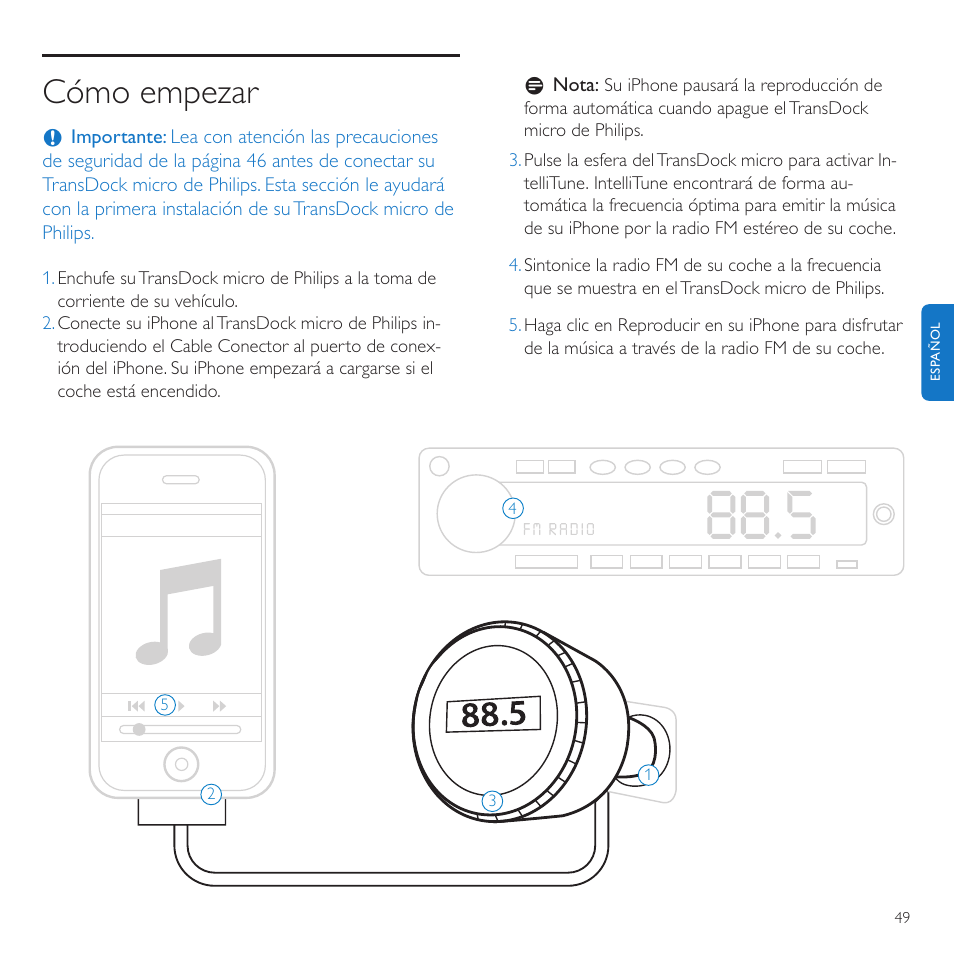 Cómo empezar | Philips TransDock micro User Manual | Page 49 / 212