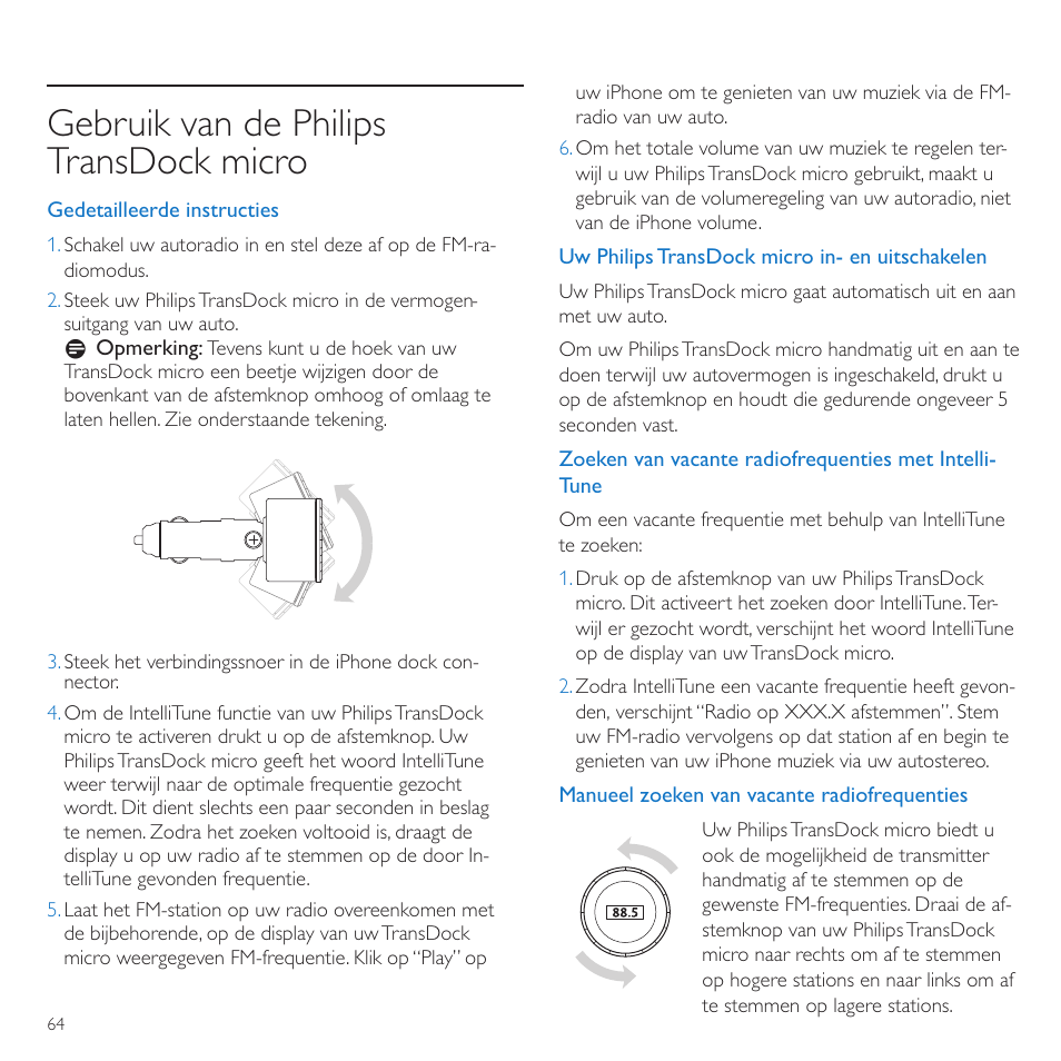 Gebruik van de philips transdock micro | Philips TransDock micro User Manual | Page 64 / 212