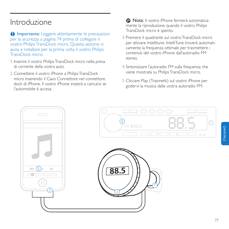 Introduzione | Philips TransDock micro User Manual | Page 77 / 212