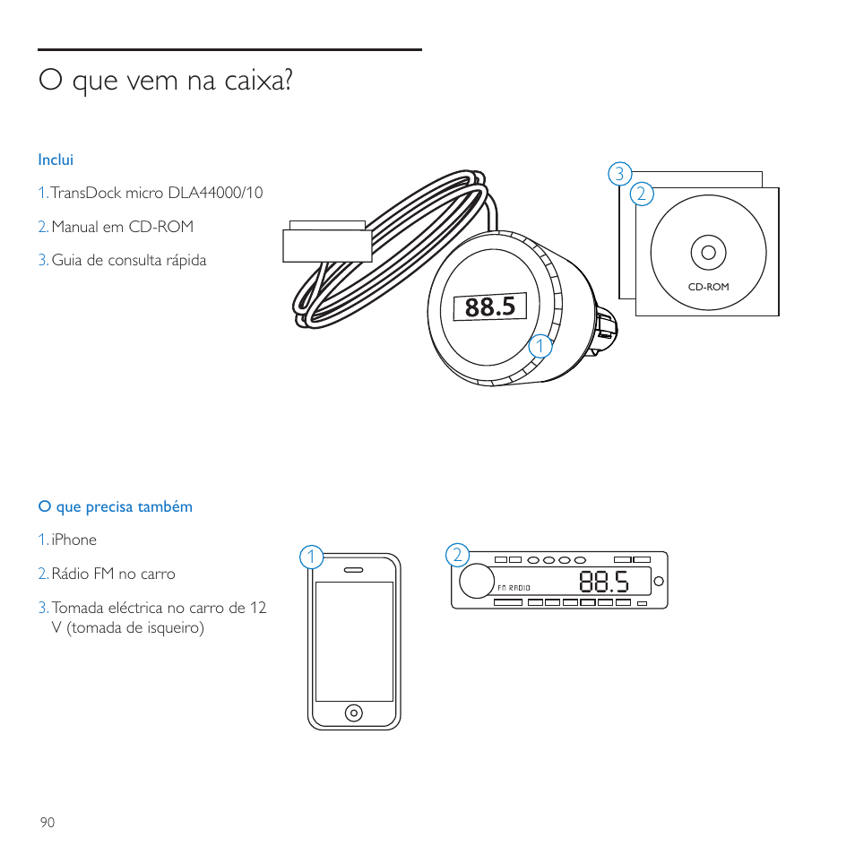 O que vem na caixa | Philips TransDock micro User Manual | Page 90 / 212