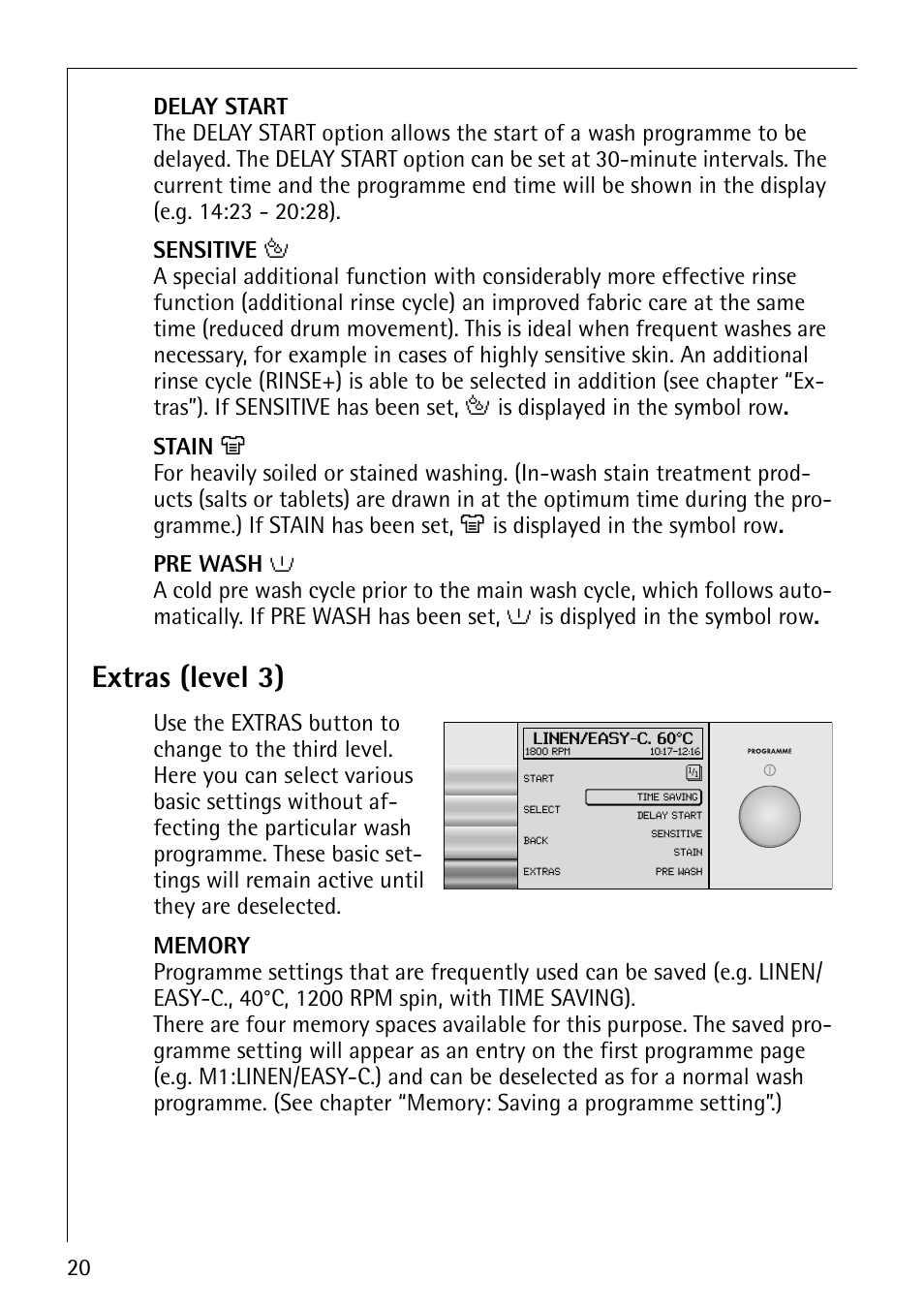 Extras (level 3) | AEG REGINA 1850 User Manual | Page 20 / 68