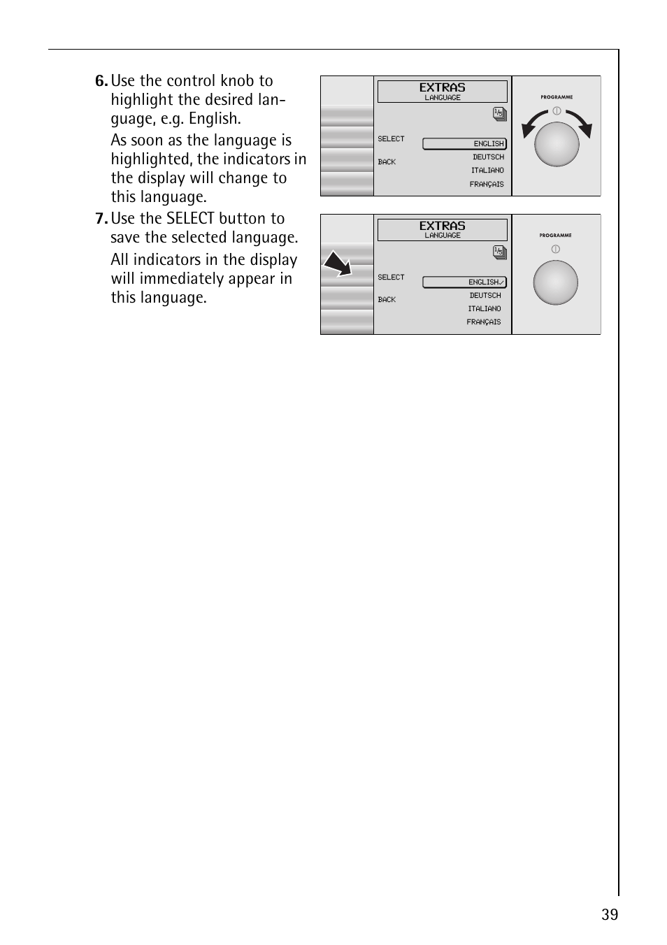 AEG REGINA 1850 User Manual | Page 39 / 68