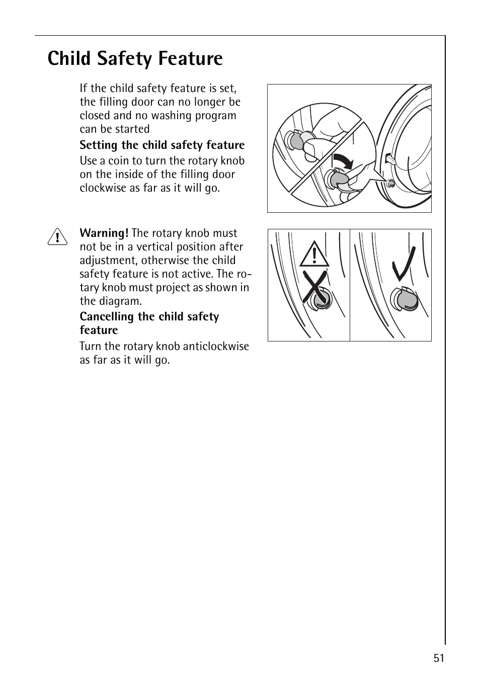 Child safety feature | AEG REGINA 1850 User Manual | Page 51 / 68
