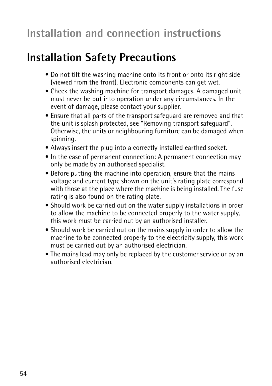AEG REGINA 1850 User Manual | Page 54 / 68