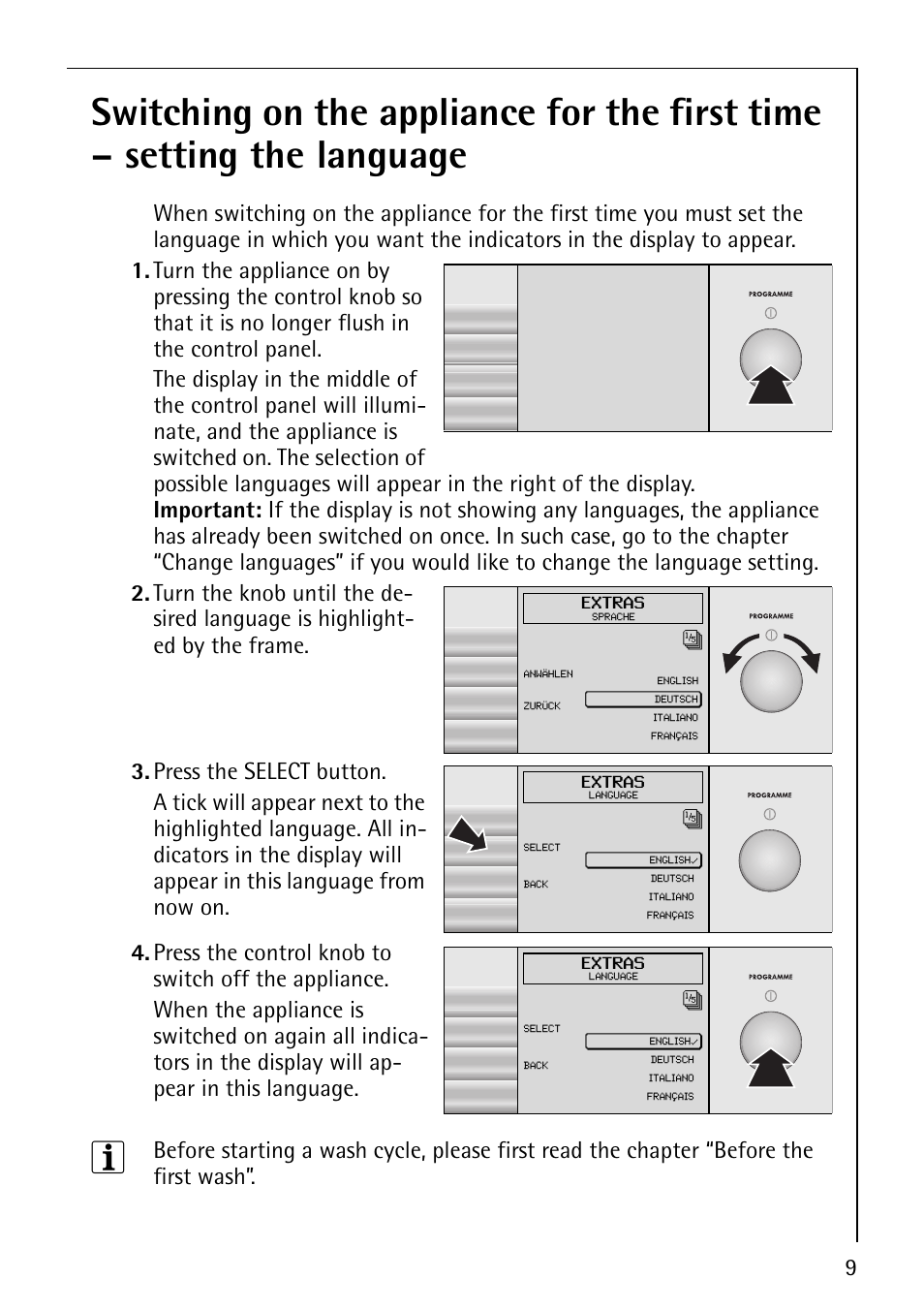 AEG REGINA 1850 User Manual | Page 9 / 68