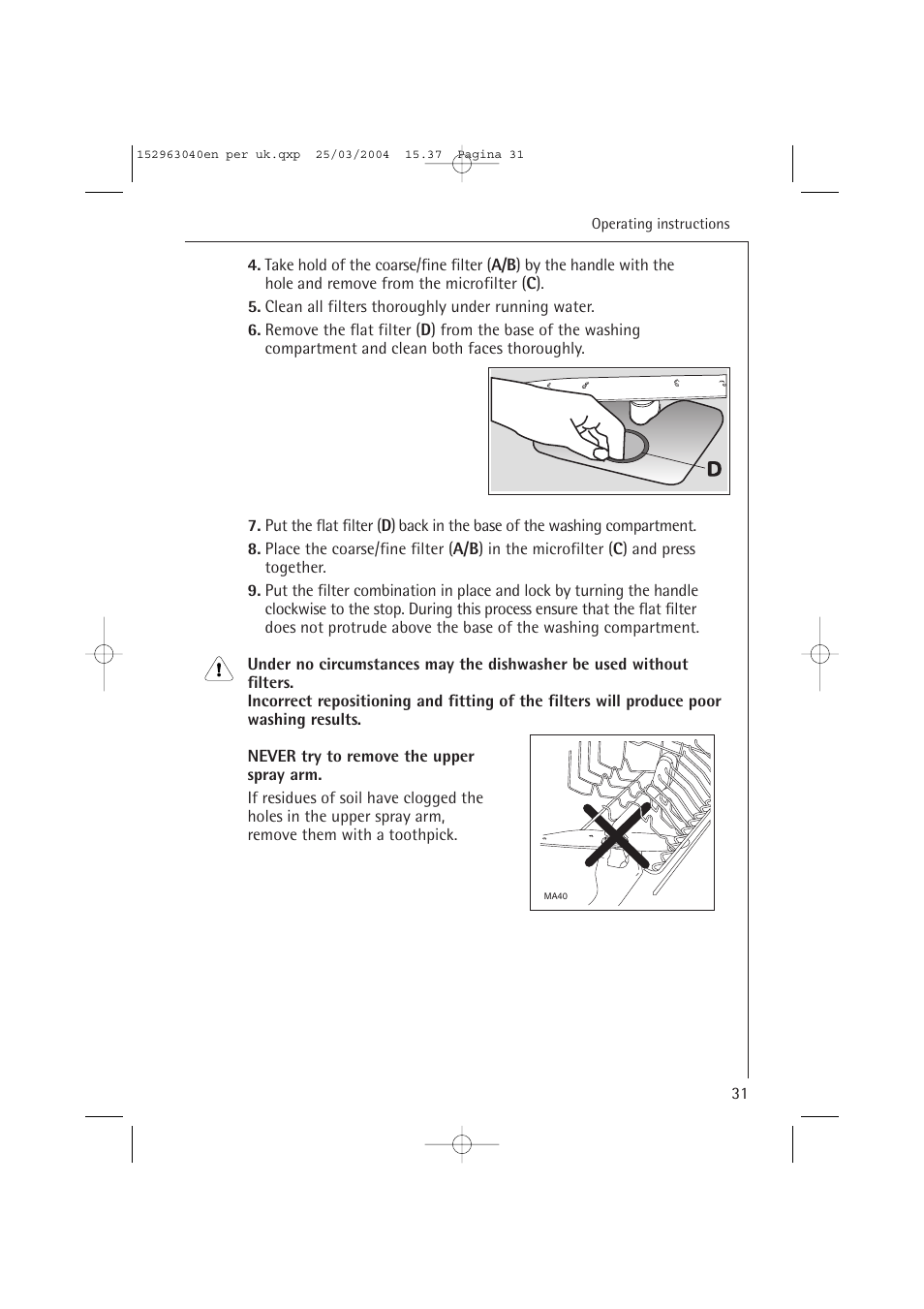 AEG FAVORIT 64070 VIL User Manual | Page 31 / 48