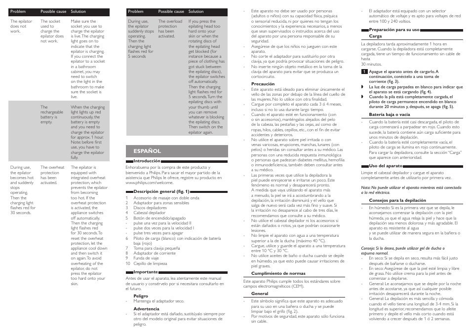 Philips SatinSoft Depiladora User Manual | Page 3 / 7