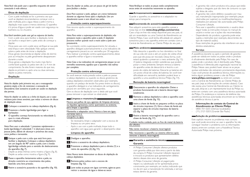 Philips SatinSoft Depiladora User Manual | Page 6 / 7