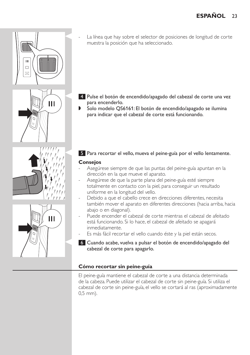 Philips StyleShaver Perfilador y afeitadora resistente al agua User Manual | Page 23 / 182