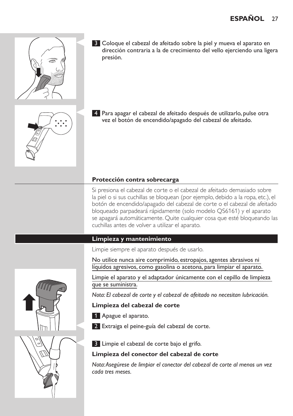 Philips StyleShaver Perfilador y afeitadora resistente al agua User Manual | Page 27 / 182