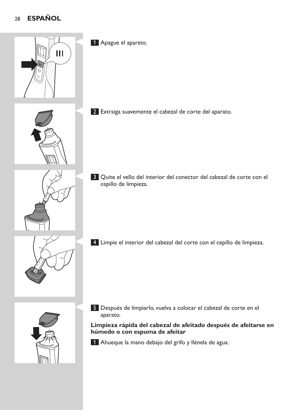 Philips StyleShaver Perfilador y afeitadora resistente al agua User Manual | Page 28 / 182