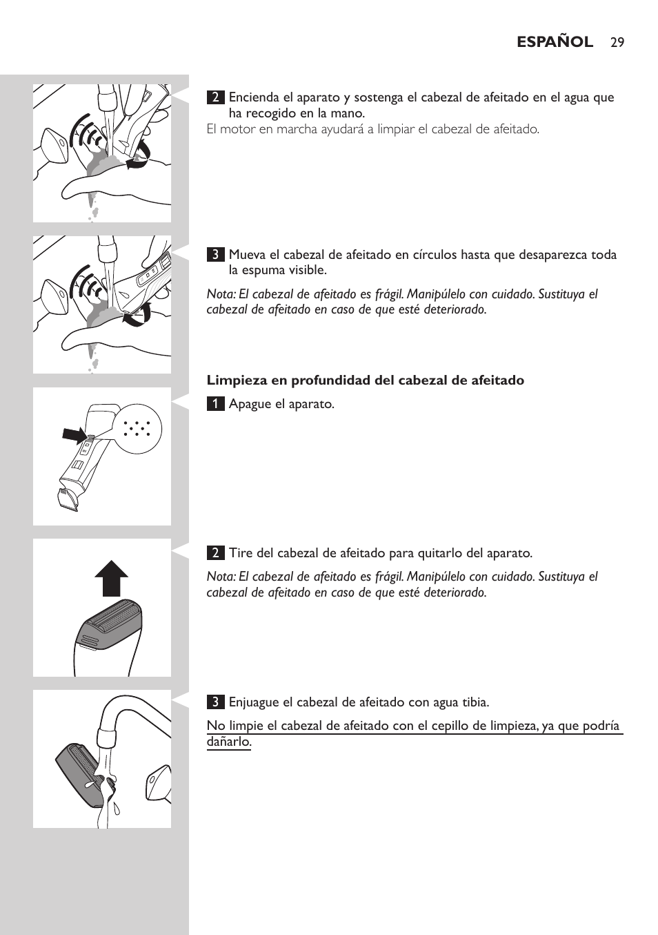 Philips StyleShaver Perfilador y afeitadora resistente al agua User Manual | Page 29 / 182