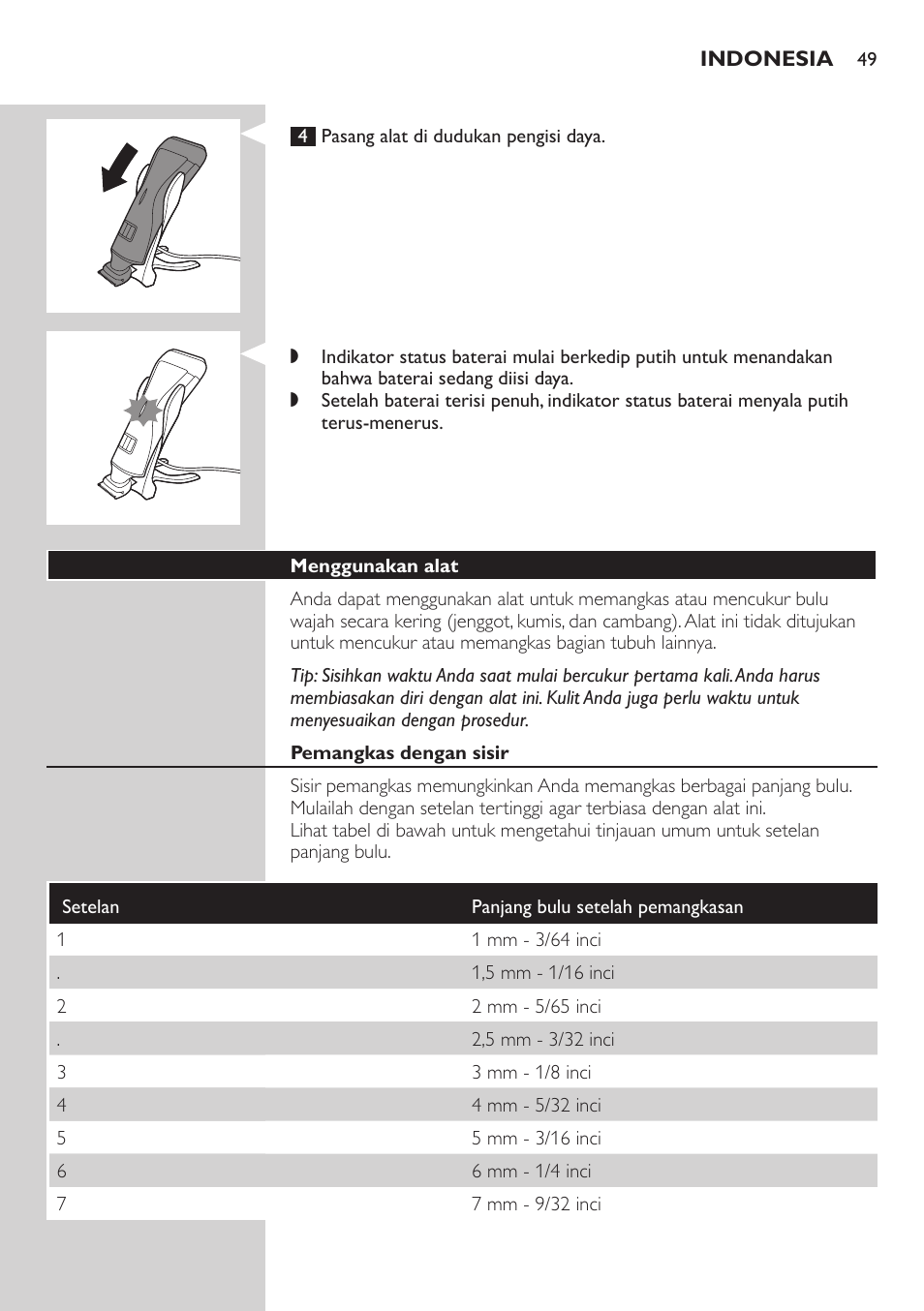 Philips StyleShaver Perfilador y afeitadora resistente al agua User Manual | Page 49 / 182