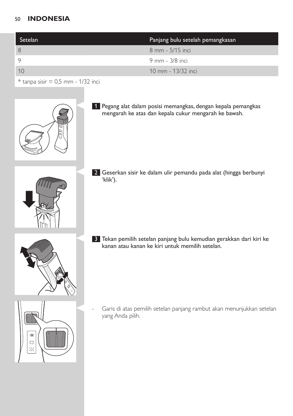 Philips StyleShaver Perfilador y afeitadora resistente al agua User Manual | Page 50 / 182