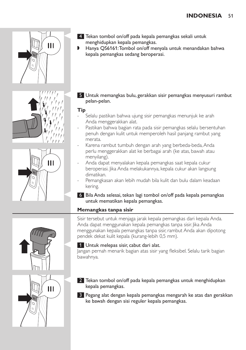 Philips StyleShaver Perfilador y afeitadora resistente al agua User Manual | Page 51 / 182