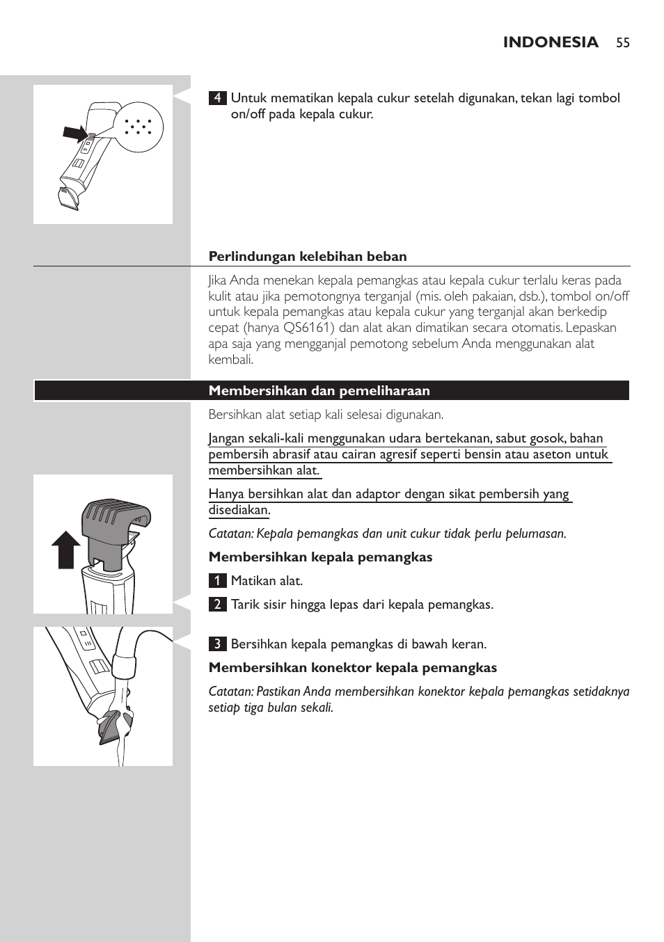 Philips StyleShaver Perfilador y afeitadora resistente al agua User Manual | Page 55 / 182