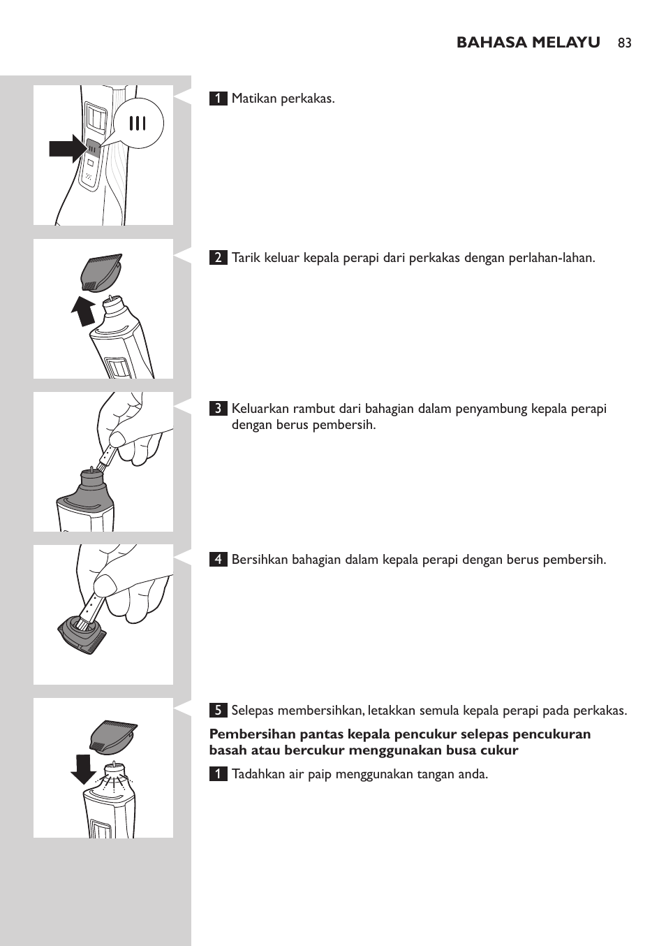 Philips StyleShaver Perfilador y afeitadora resistente al agua User Manual | Page 83 / 182