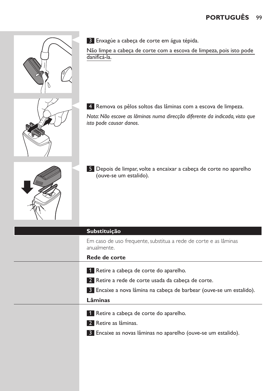 Philips StyleShaver Perfilador y afeitadora resistente al agua User Manual | Page 99 / 182