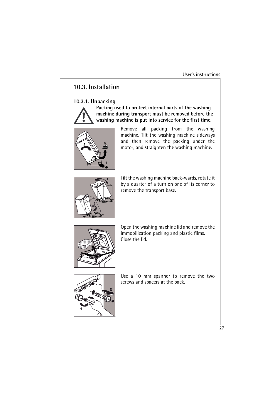 Installation | AEG LAVAMAT 40850 User Manual | Page 27 / 32