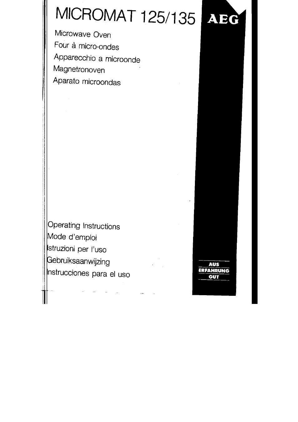 AEG MICROMAT 125 User Manual | 36 pages