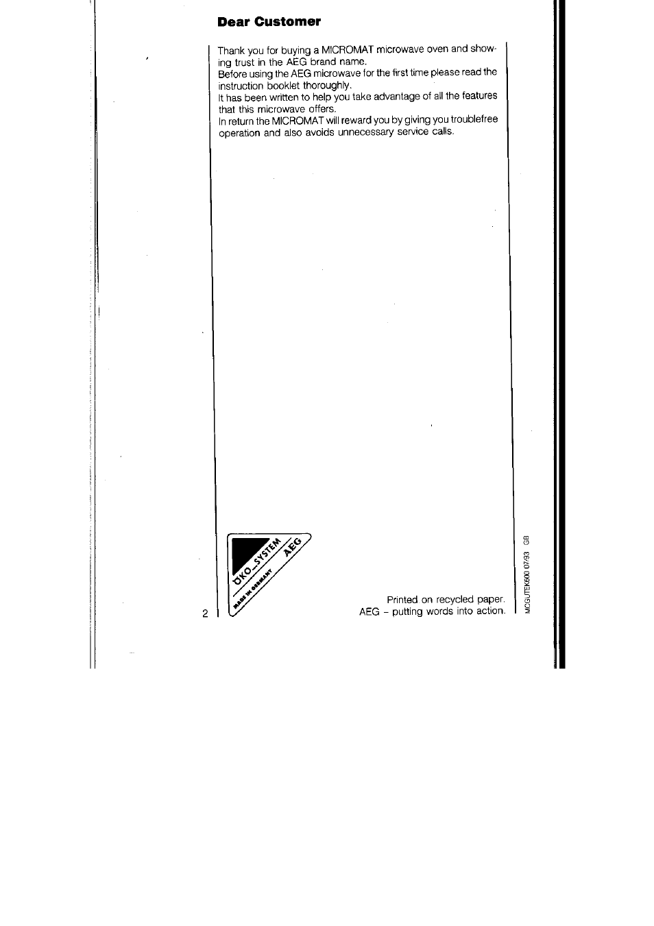 AEG MICROMAT 125 User Manual | Page 2 / 36