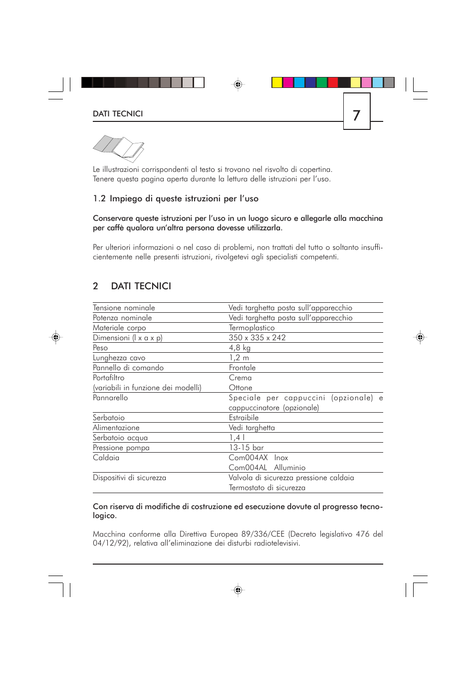 Philips Saeco Via Veneto Cafetera expreso manual User Manual | Page 7 / 104