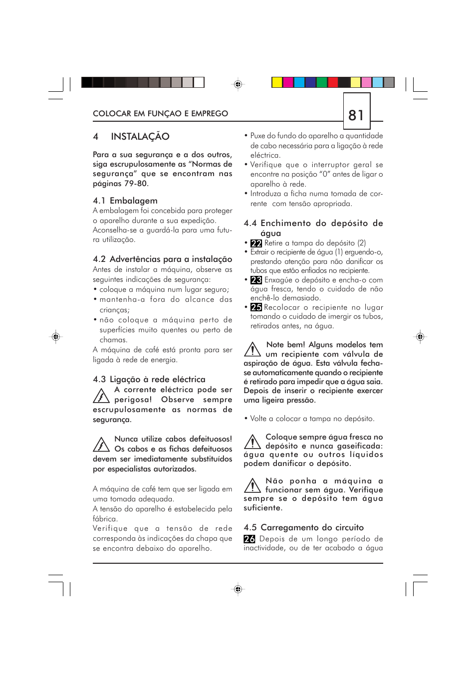 Philips Saeco Via Veneto Cafetera expreso manual User Manual | Page 81 / 104