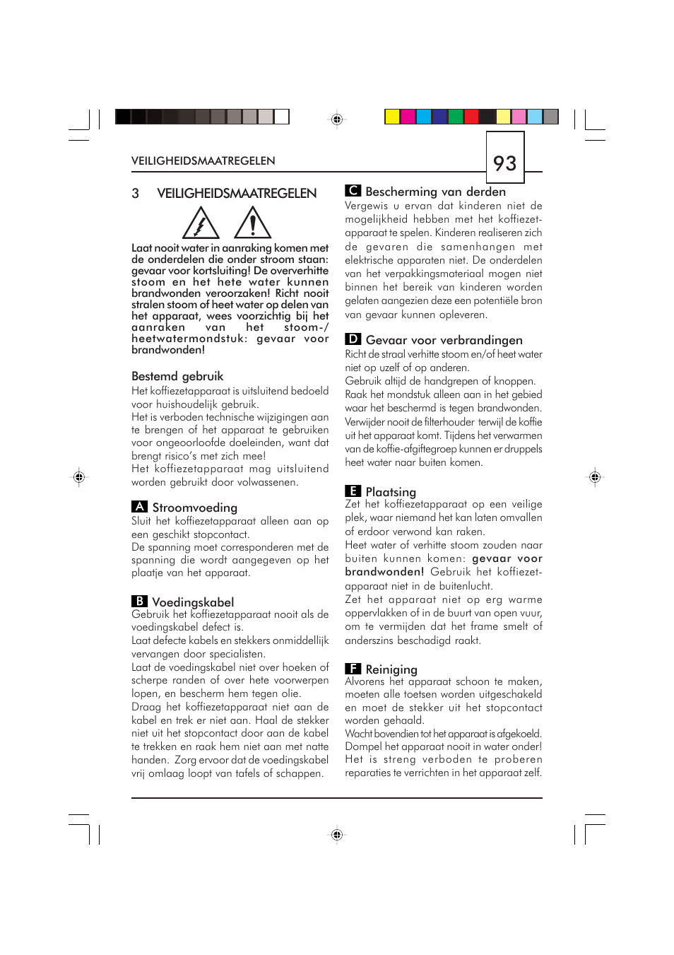 Philips Saeco Via Veneto Cafetera expreso manual User Manual | Page 93 / 104