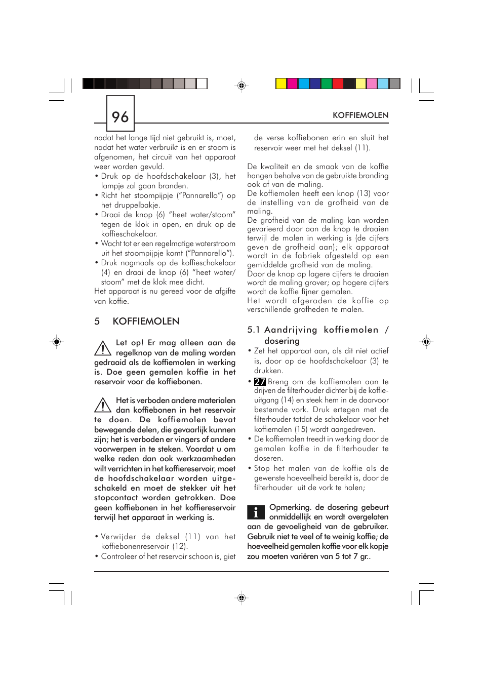 Philips Saeco Via Veneto Cafetera expreso manual User Manual | Page 96 / 104