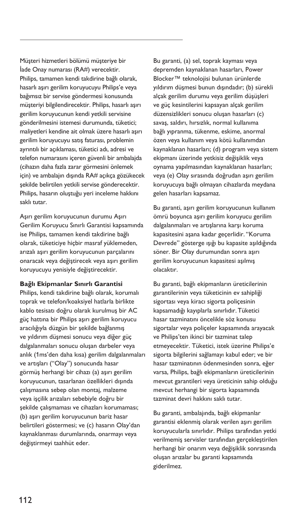 Philips Multiplicador de potencia User Manual | Page 112 / 122