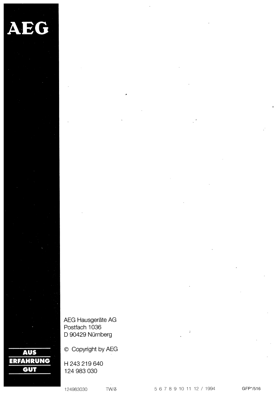 AEG 1370-1 User Manual | Page 44 / 44