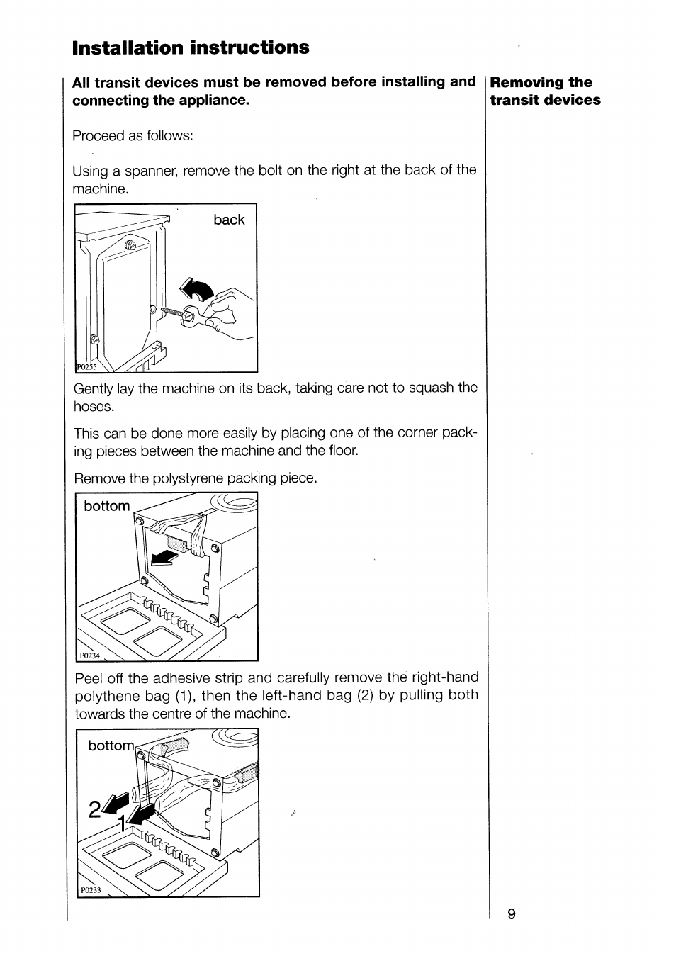 Installation instructions | AEG 1370-1 User Manual | Page 9 / 44