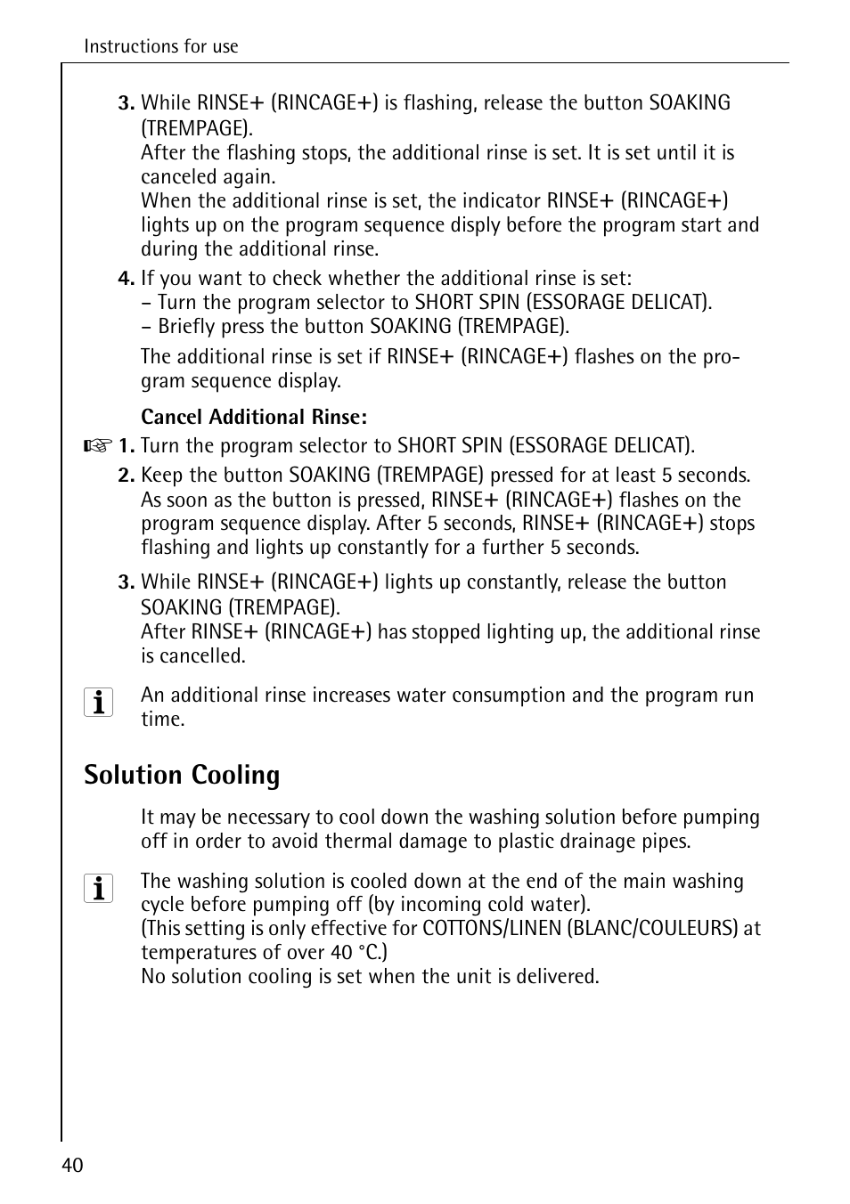 Solution cooling | AEG KO-LAVAMAT 88830 User Manual | Page 40 / 56