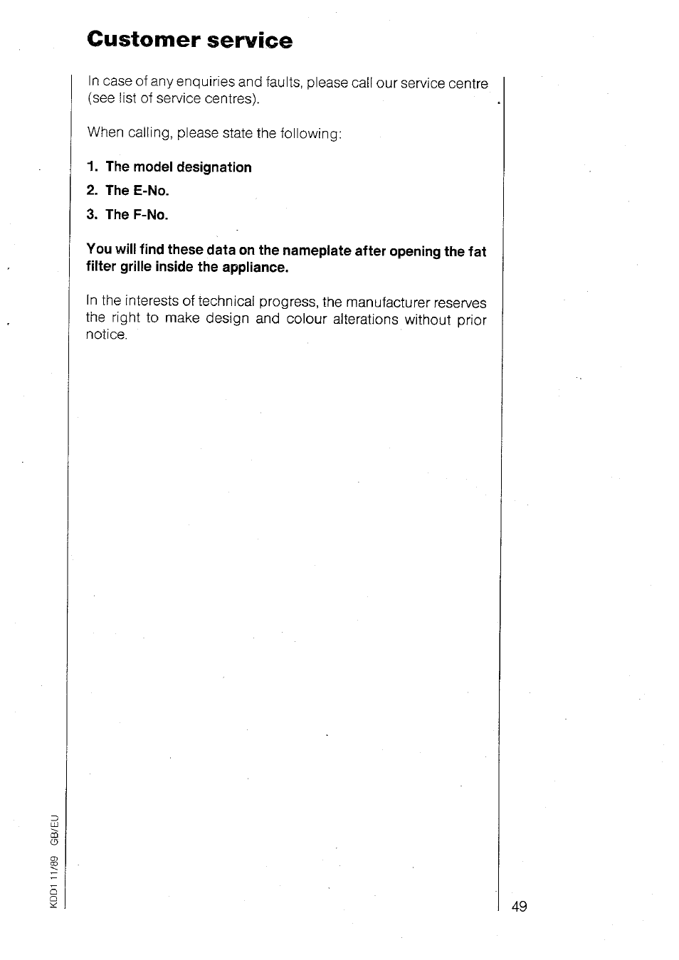 Customer service | AEG 860 D User Manual | Page 24 / 24