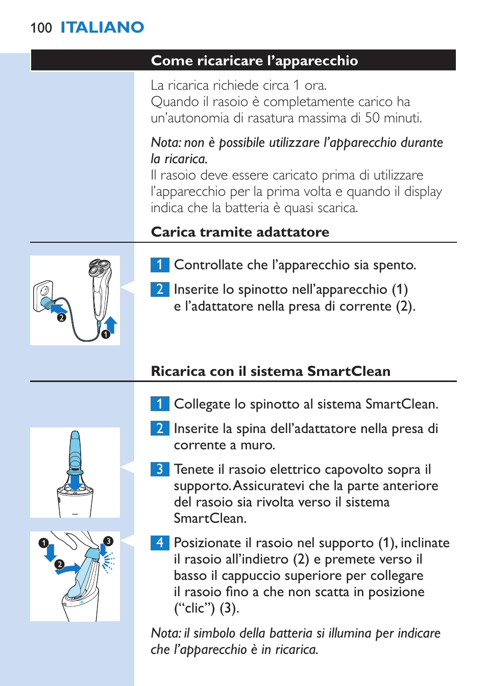 Philips SHAVER Series 9000 afeitadora eléctrica en mojado y seco User Manual | Page 100 / 200