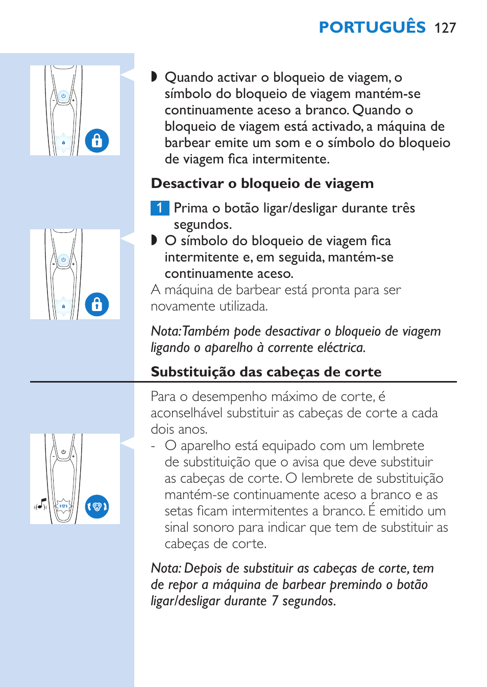 Philips SHAVER Series 9000 afeitadora eléctrica en mojado y seco User Manual | Page 127 / 200