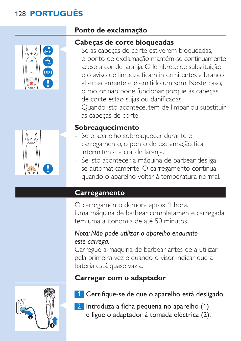 Philips SHAVER Series 9000 afeitadora eléctrica en mojado y seco User Manual | Page 128 / 200