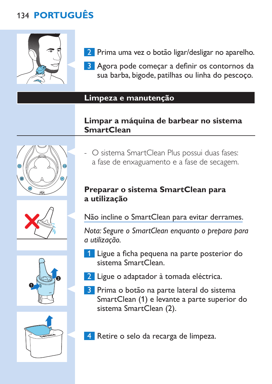 Philips SHAVER Series 9000 afeitadora eléctrica en mojado y seco User Manual | Page 134 / 200