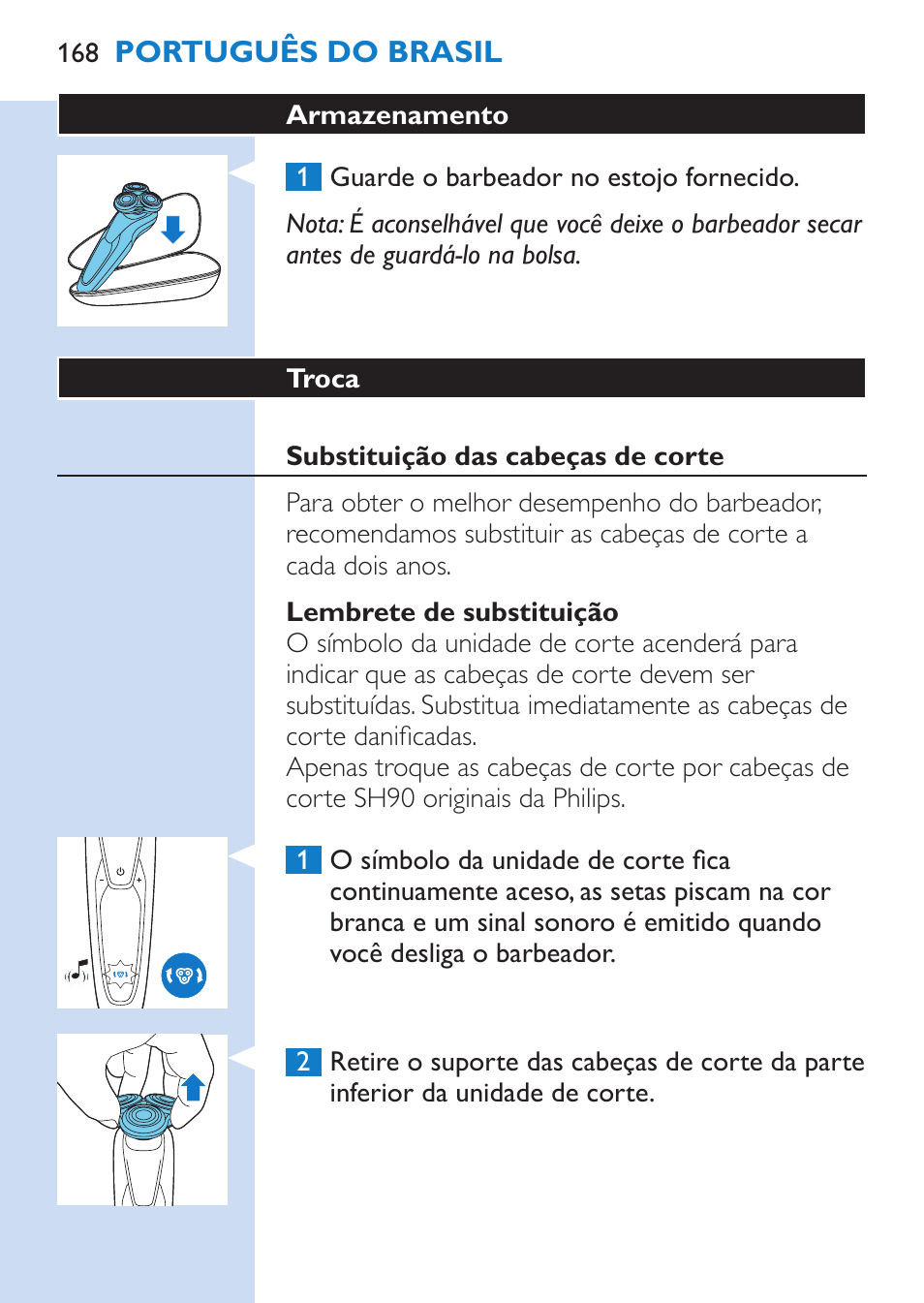 Philips SHAVER Series 9000 afeitadora eléctrica en mojado y seco User Manual | Page 168 / 200