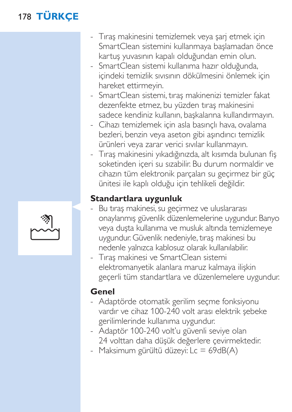 Türkçe 17 | Philips SHAVER Series 9000 afeitadora eléctrica en mojado y seco User Manual | Page 178 / 200