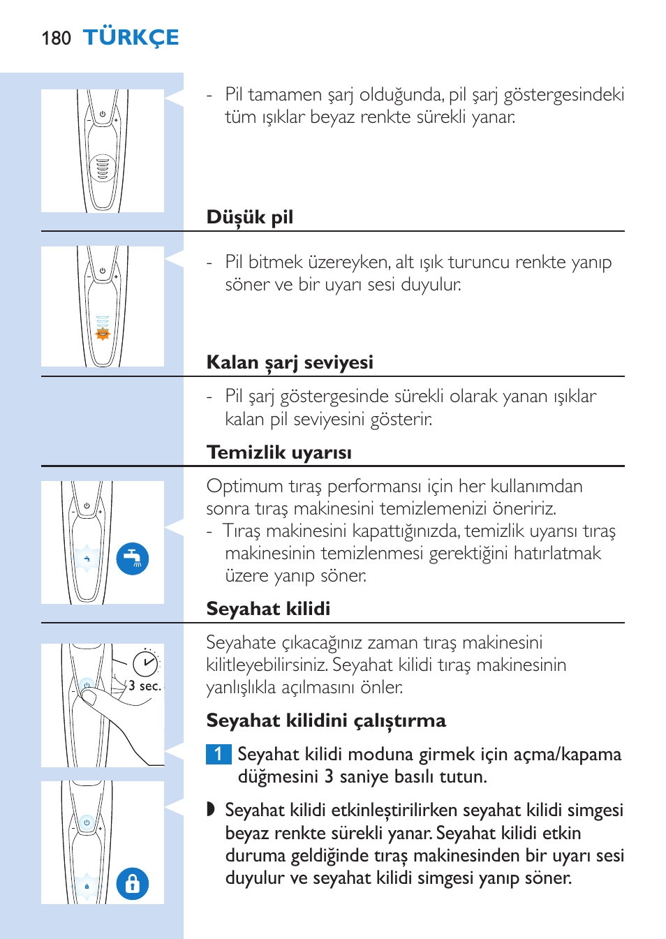 Philips SHAVER Series 9000 afeitadora eléctrica en mojado y seco User Manual | Page 180 / 200