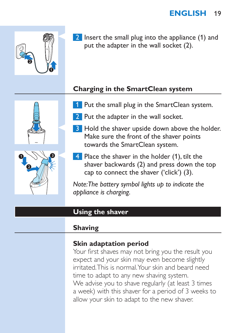 Philips SHAVER Series 9000 afeitadora eléctrica en mojado y seco User Manual | Page 19 / 200