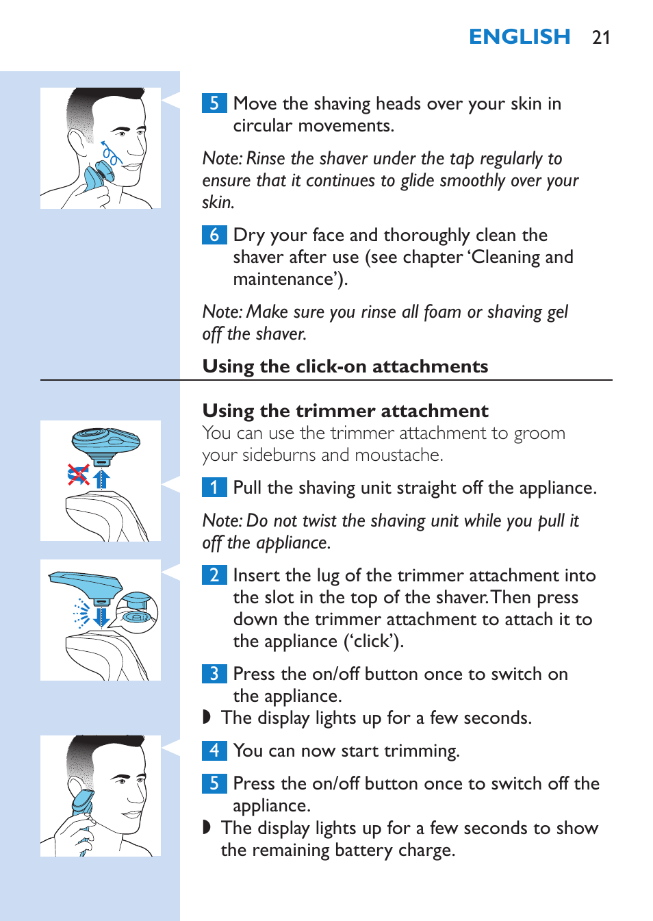 Philips SHAVER Series 9000 afeitadora eléctrica en mojado y seco User Manual | Page 21 / 200