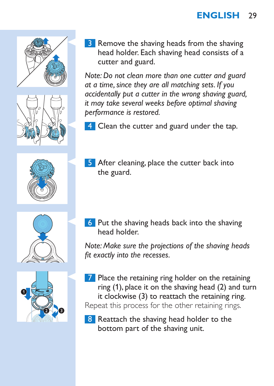 Philips SHAVER Series 9000 afeitadora eléctrica en mojado y seco User Manual | Page 29 / 200