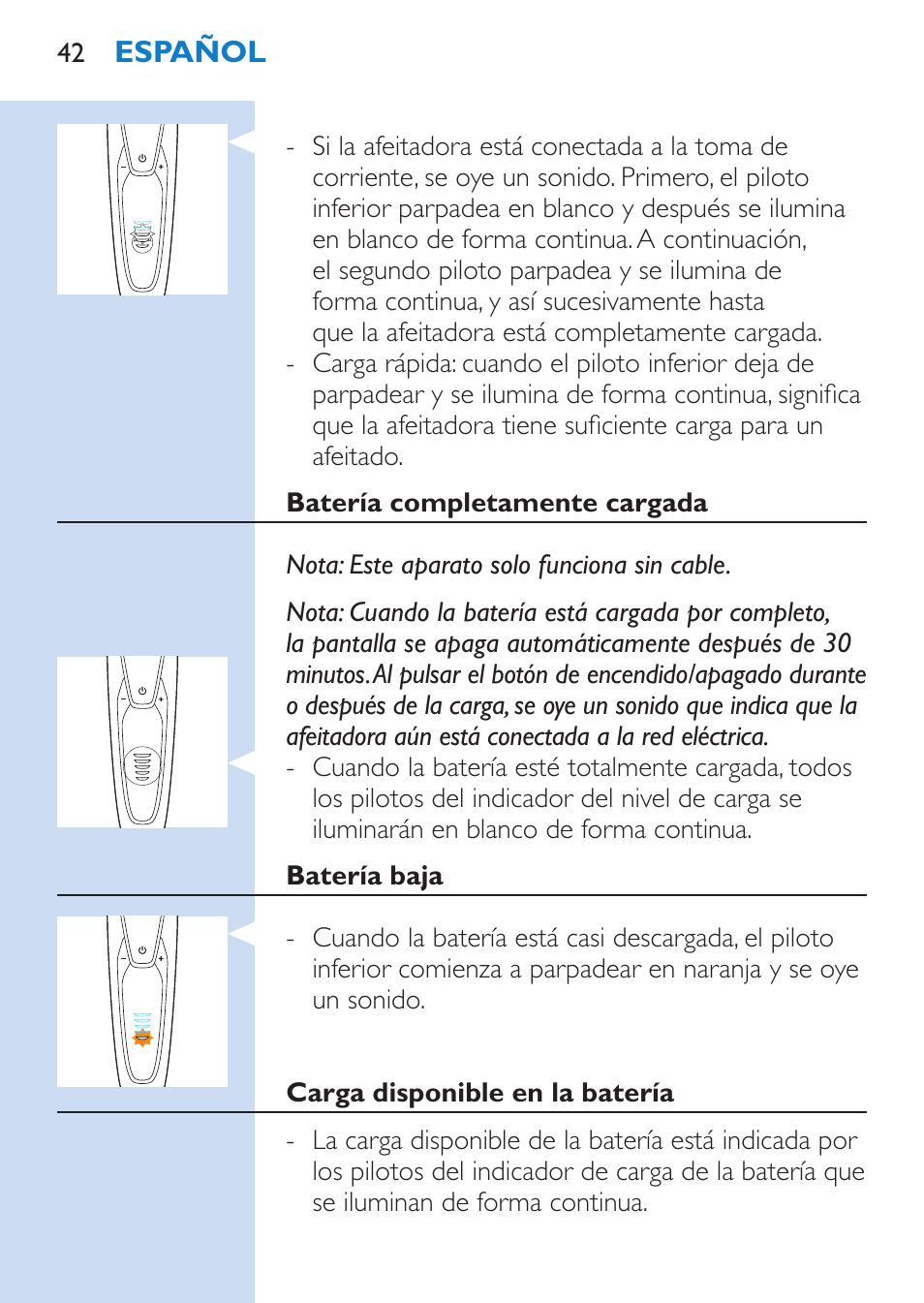 Philips SHAVER Series 9000 afeitadora eléctrica en mojado y seco User Manual | Page 42 / 200