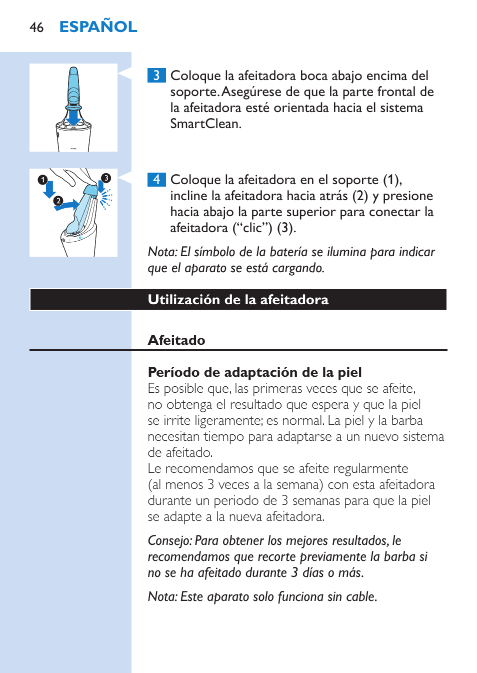 Philips SHAVER Series 9000 afeitadora eléctrica en mojado y seco User Manual | Page 46 / 200