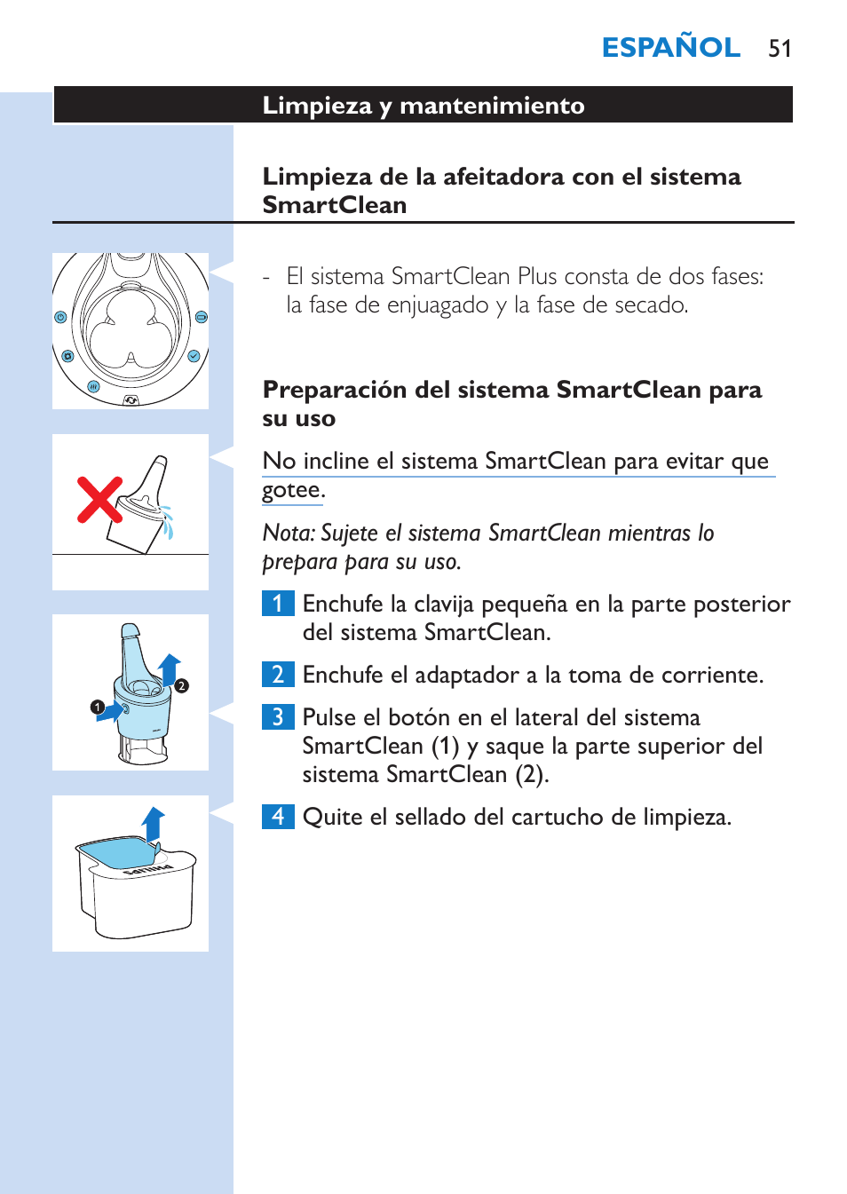 Philips SHAVER Series 9000 afeitadora eléctrica en mojado y seco User Manual | Page 51 / 200