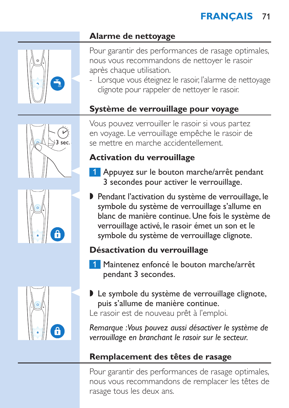 Philips SHAVER Series 9000 afeitadora eléctrica en mojado y seco User Manual | Page 71 / 200